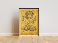 Goddess Indrani Poster (A3 Size) – Rare 17th Century Tantric Art Reprint