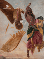 Jatāyu’s Sacrifice - Rāvaṇa Slays the Noble Vulture (18 × 24 in Poster)
