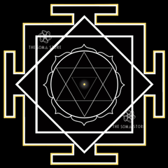 Jvalamalini Yantra - The Fourteenth Nitya, Goddess of the Garland of Flames & the All-Consuming Fire of Final Liberation (14 × 14 in Poster)