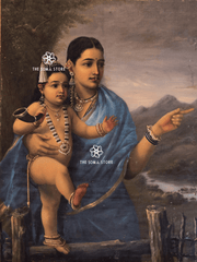 Title Yashoda & Balakrishna by Raja Ravi Varma - Fine Art Print (18×24)