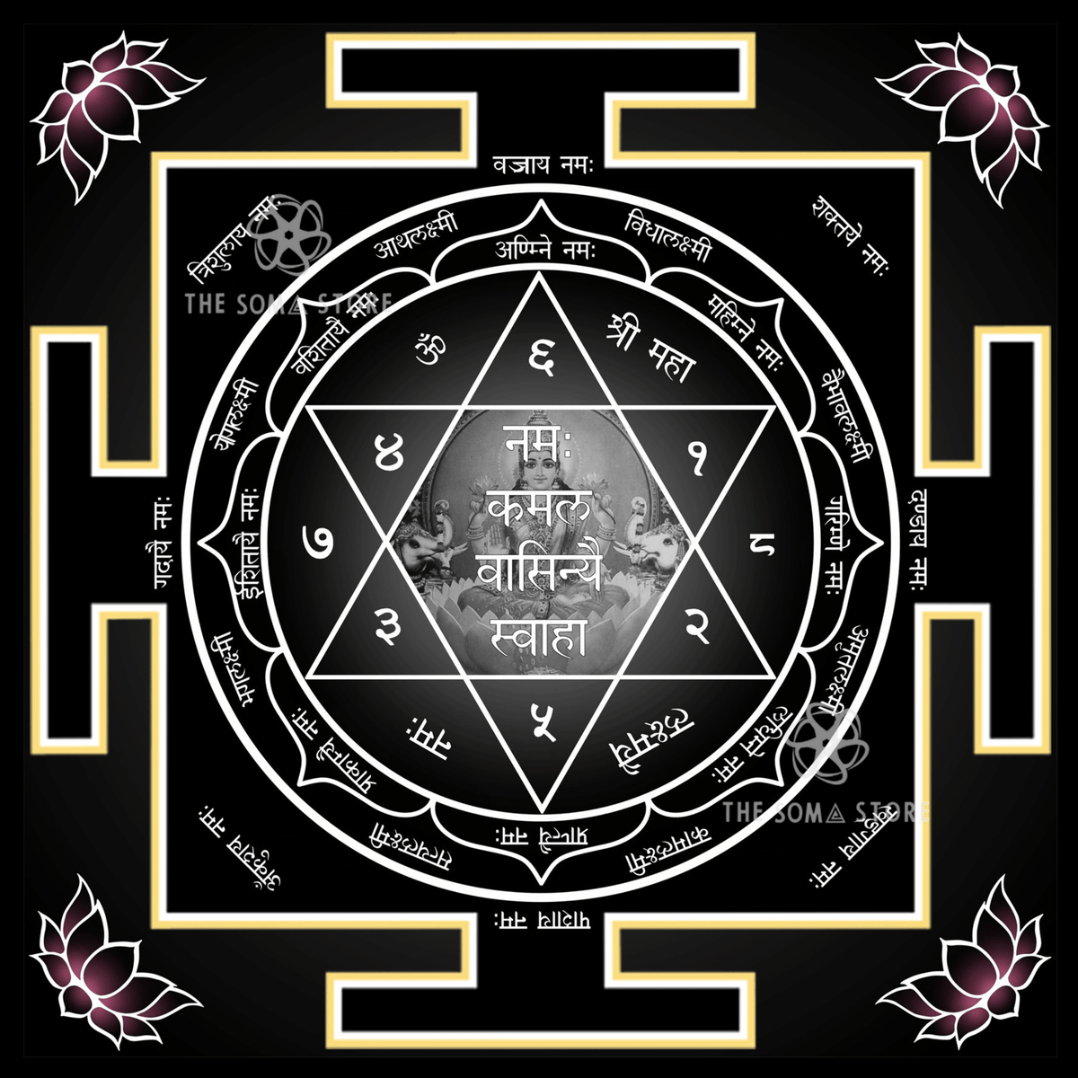 Lakshmi Yantra - Sacred Geometry of the Lotus Goddess, Eight-Fold Divine Abundance & the Complete Blessing of Shri (14 × 14 in Poster)