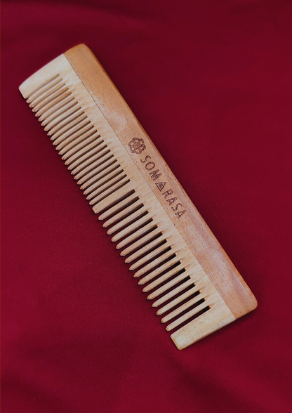 Dual Lily Neem Wood Comb