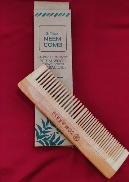 Dual Lily Neem Wood Comb