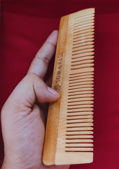 Dual Lily Neem Wood Comb