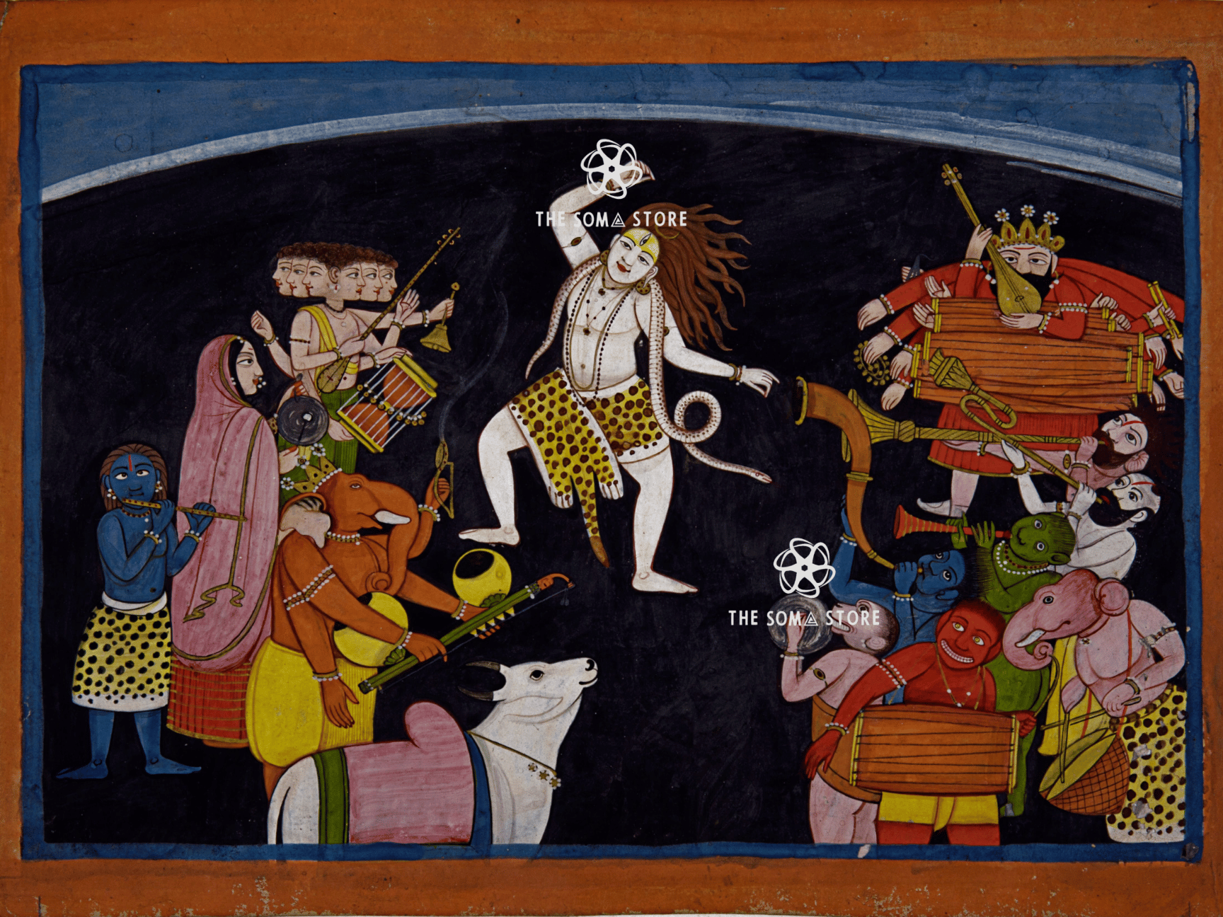 Lord Shiva Dancing - Chamba Puranic Painting (18 × 24 in Poster)