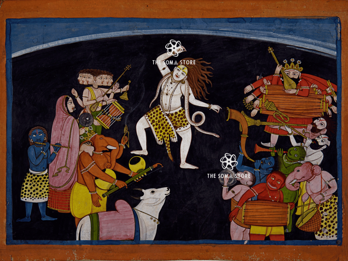 Lord Shiva Dancing - Chamba Puranic Painting (18 × 24 in Poster)