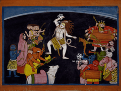 Lord Shiva Dancing - Chamba Puranic Painting (18 × 24 in Poster)