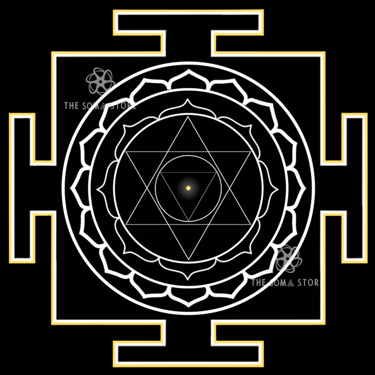 Mahavajreshvari Yantra - The Sixth Nitya, Goddess of the Great Thunderbolt & the Indestructible Power of Consciousness (14 × 14 in Poster)