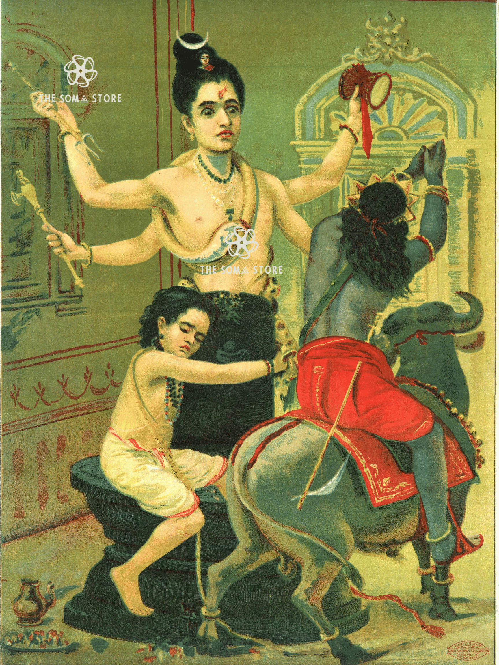 Śiva Saving Mārkaṇḍeya - Triumph over Death (18 × 24 in Poster)