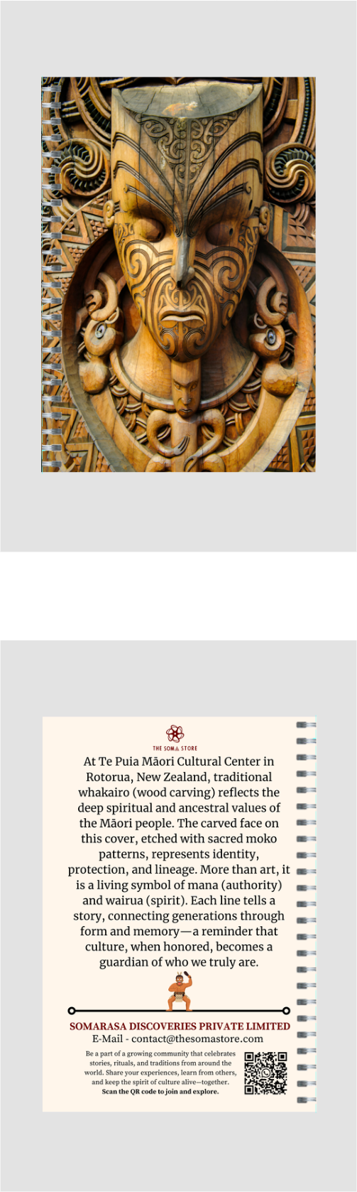 Māori Mana Mask Notepad (A5 Size) – A Journal of Identity & Ancestors