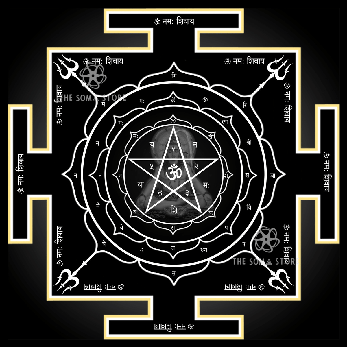 Mahamrityunjaya Yantra - Sacred Geometry of the Great Conqueror of Death, Complete Shiva Mantra Armor & the Supreme Protection Against All Forms of Mortality (14 × 14 in Poster)