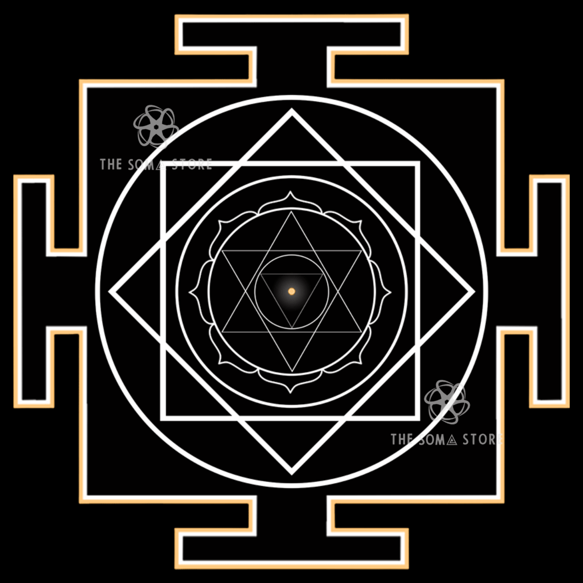Nilapataka Yantra - The Eleventh Nitya, Goddess of the Blue Banner & the Sovereign Standard of Divine Victory (14 × 14 in Poster)