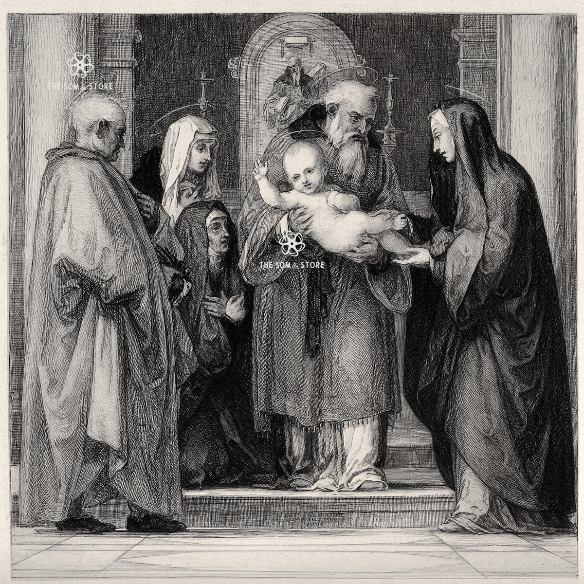 The Presentation of Christ at the Temple - A Sacred Offering (14 × 14 in Poster)