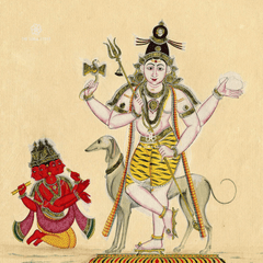 Shiva as Bhairava with Brahma - Tantric Form of the Divine (14 × 14 in Poster)
