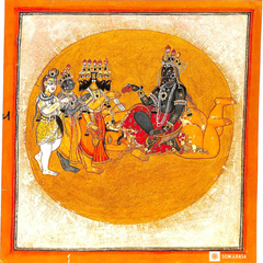 Trinity Worshipping Kali – 14x14 Art Poster