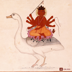 Brahma on Goose – The Four-Headed Creator (14×14 Poster)