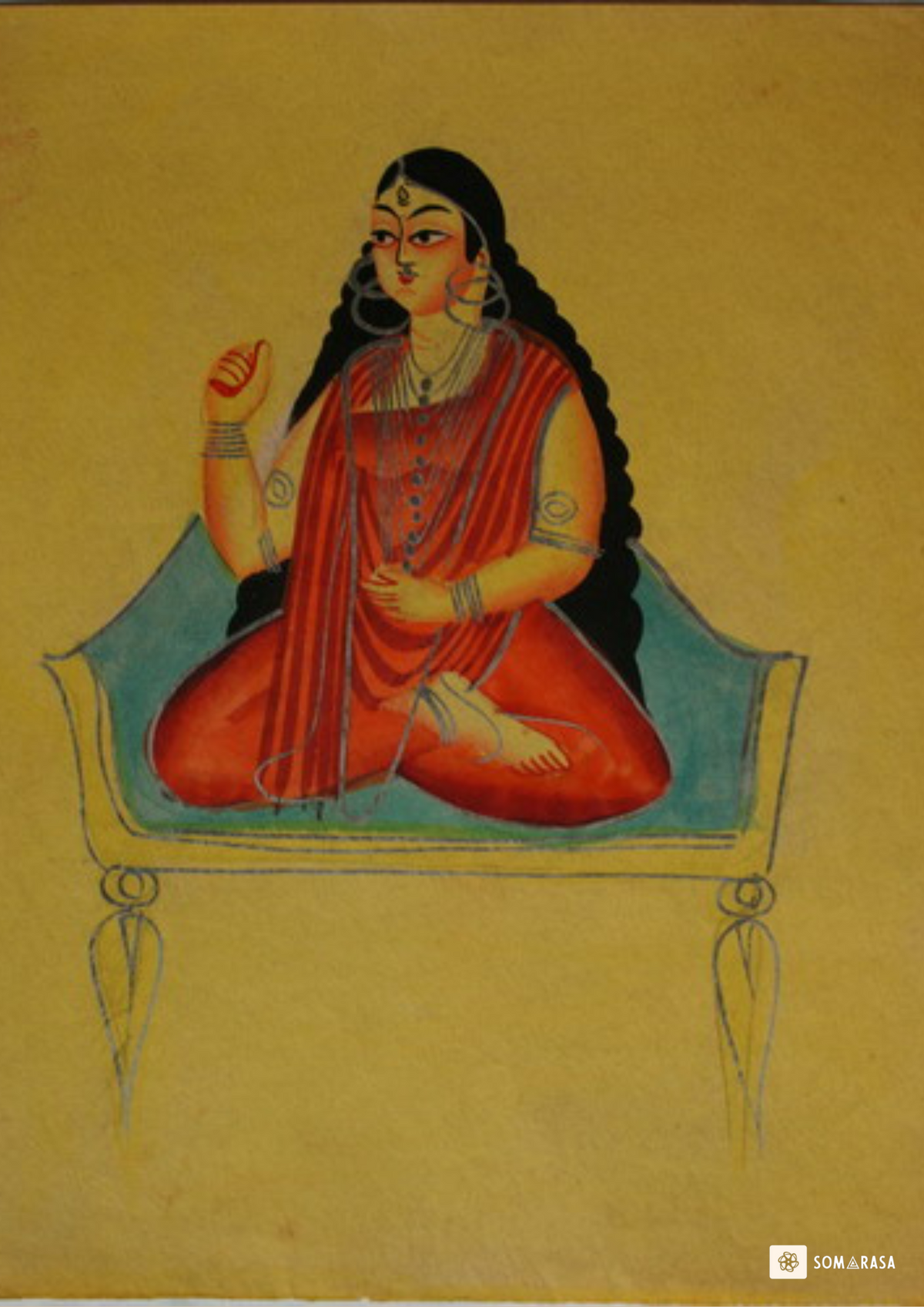 Bhubaneshwari – Kalighat Painting Reprint (A3 Poster)