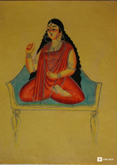 Bhubaneshwari – Kalighat Painting Reprint (A3 Poster)