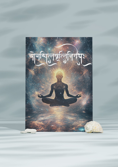 Yoga Meditation Cosmic Poster - योगश्चित्तवृत्तिनिरोधः (Yogah Chittavritti Nirodhah)