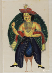 Kartikeya on Peacock – Kalighat Painting Reprint (A3 Poster)