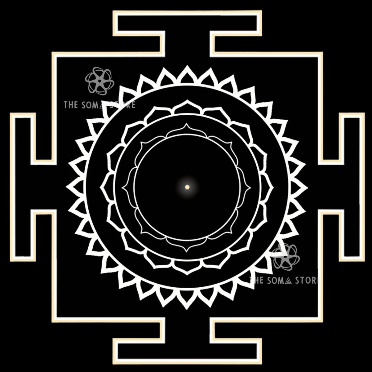 Sarvamangala Yantra - The Thirteenth Nitya, Goddess of All-Encompassing Auspiciousness & the Complete Blessing of the Divine (14 × 14 in Poster)