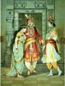 Marriage of Satyabhama - Raja Ravi Varma Puranic Painting (18 × 24 in Poster)