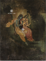 A dark, painterly artwork showing two figures embracing, with one in blue skin and the other in a pink dress, set against a shadowy brown and green background. White 'THE SOMA STORE' logos appear twice on the artwork.

Radha and Krishna - Krishnanagar School Puranic Painting (18 × 24 in Poster)