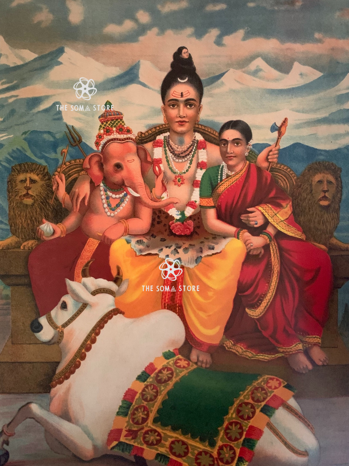 Shri Shankara Shiva Family - Chitrashala Press Print (18×24)