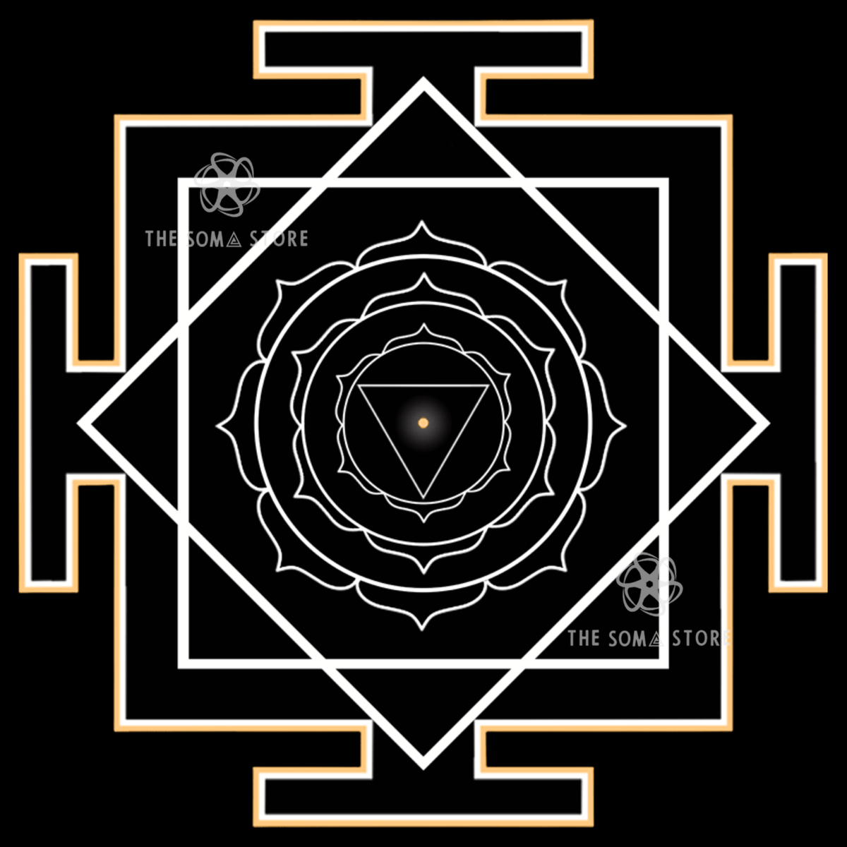 Shivadooti Yantra - The Seventh Nitya, Goddess Who Sent Shiva as Her Emissary & the Sacred Power of Divine Mediation (14 × 14 in Poster)