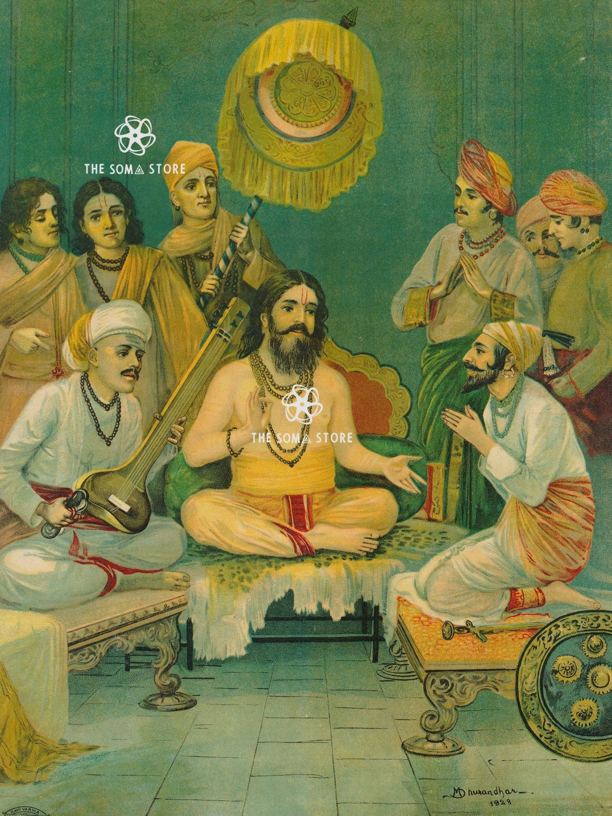 Shivaji Ramdas Bhet - M.V. Dhurandhar Historical Painting (18 × 24 in Poster)