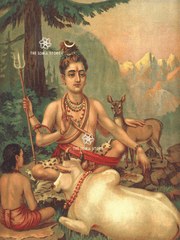 Shankar as Dakshinamurthy - Raja Ravi Varma Puranic Painting (18 × 24 in Poster)