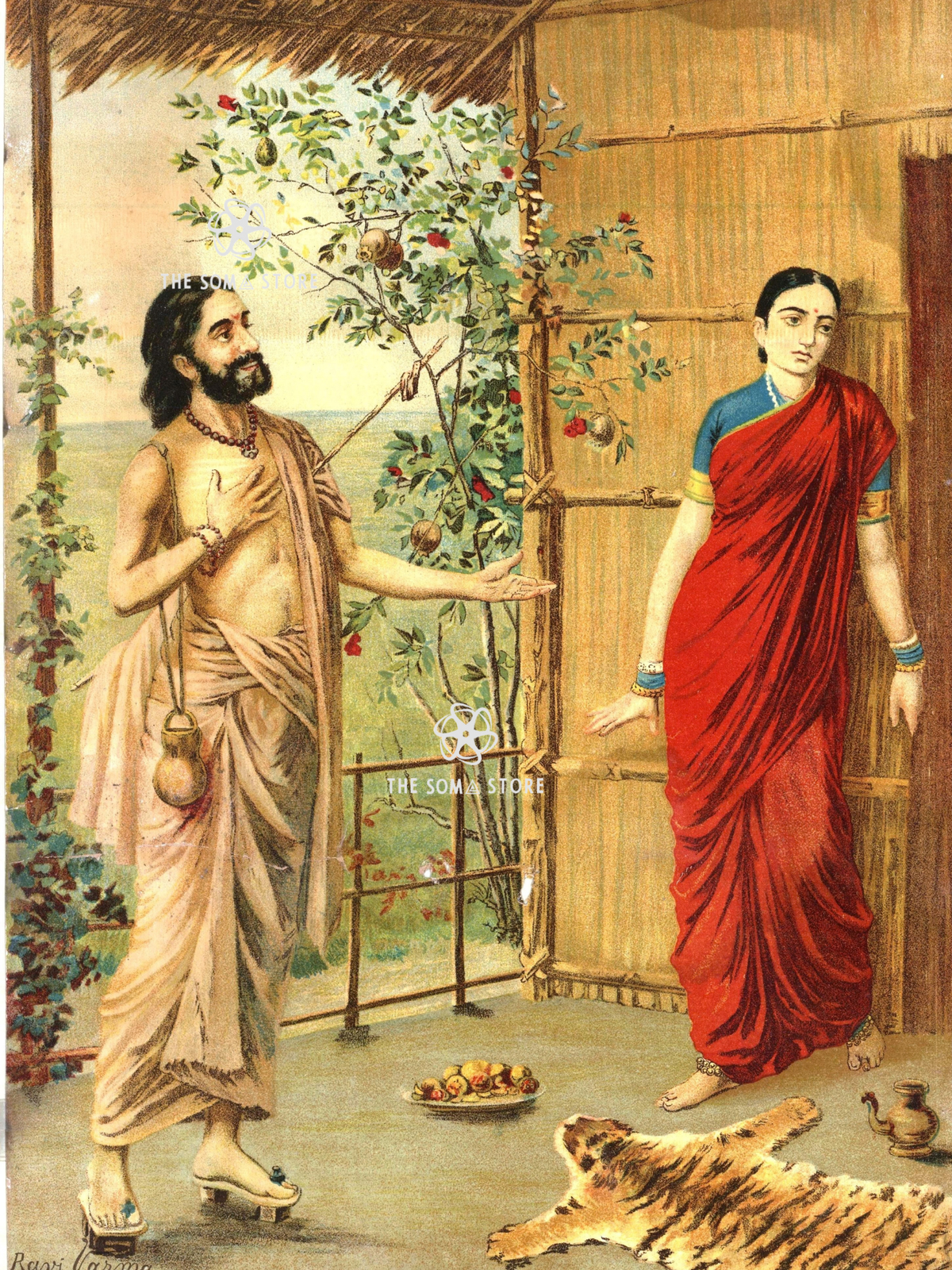 Ravana and Sita by Raja Ravi Varma Print (18×24)