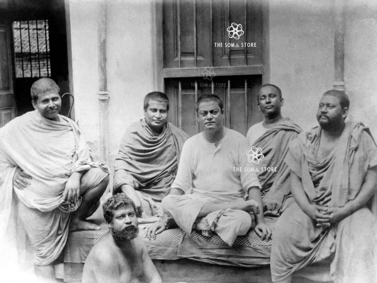 Swami Vivekananda with Brother Monks - Historical Group Portrait (18 × 24 in Poster)