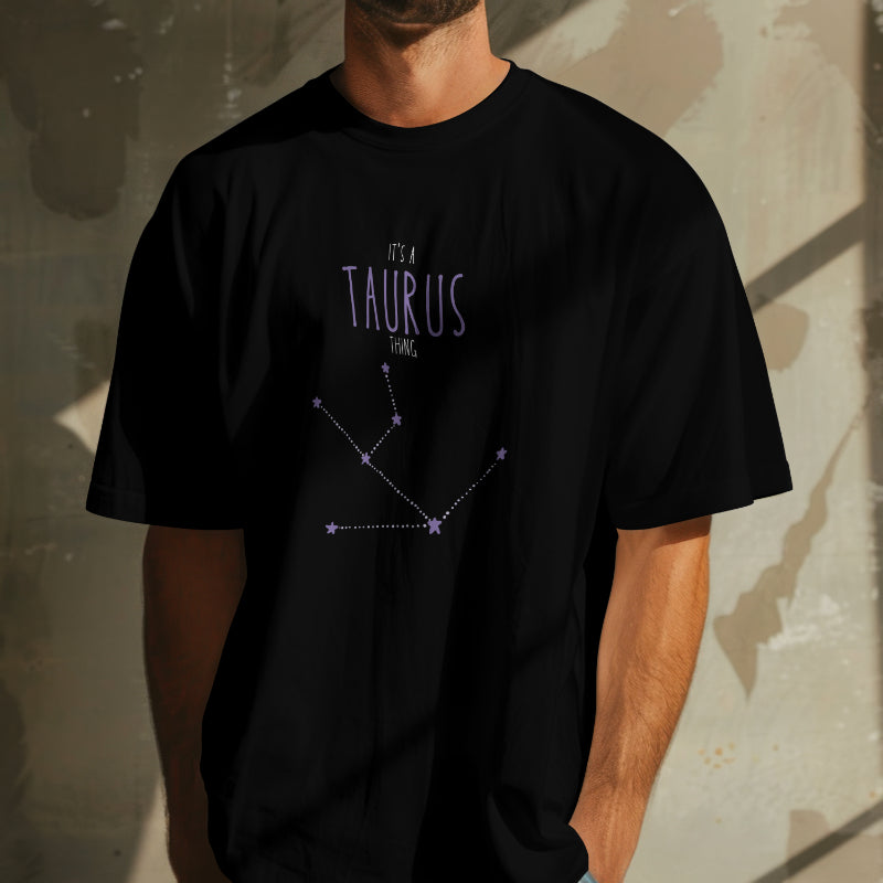 Taurus – The Grounded Soul of the Zodiac (Black Zodiac Series – Unisex/Oversized T-Shirt)
