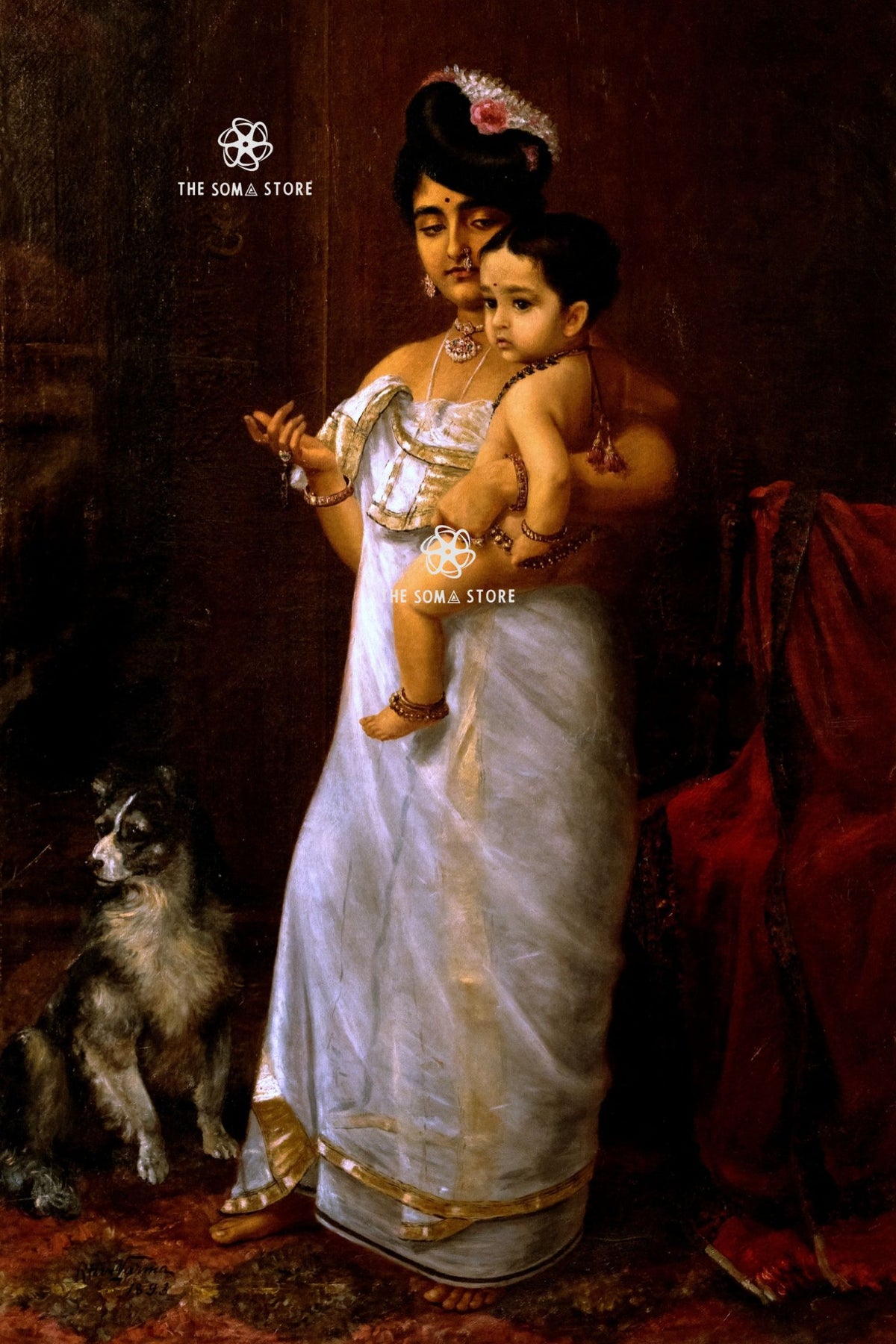 There Comes Papa - Raja Ravi Varma Portrait (16 × 24 in Poster)