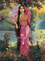 Ravi Varma Three Nymphs Collection - Padmini, Vasantika & Varini (18×24)