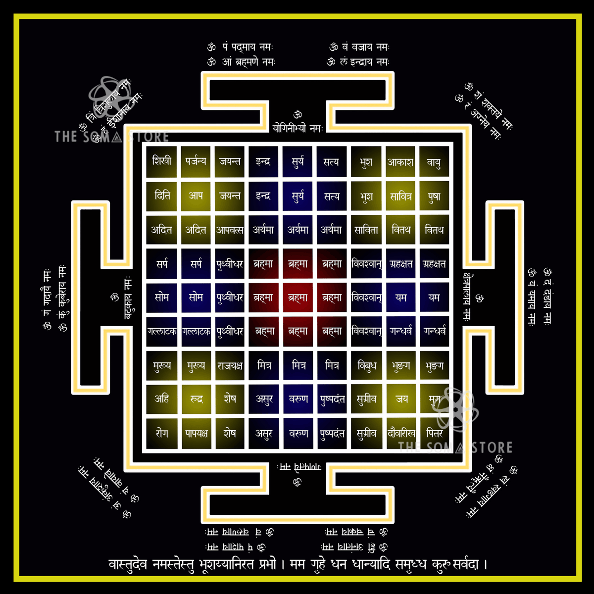Vastu Dosha Nashak Yantra - Sacred Geometry for Vastu Purification, Energetic Harmony & Divine Architectural Balance (14 × 14 in Poster)