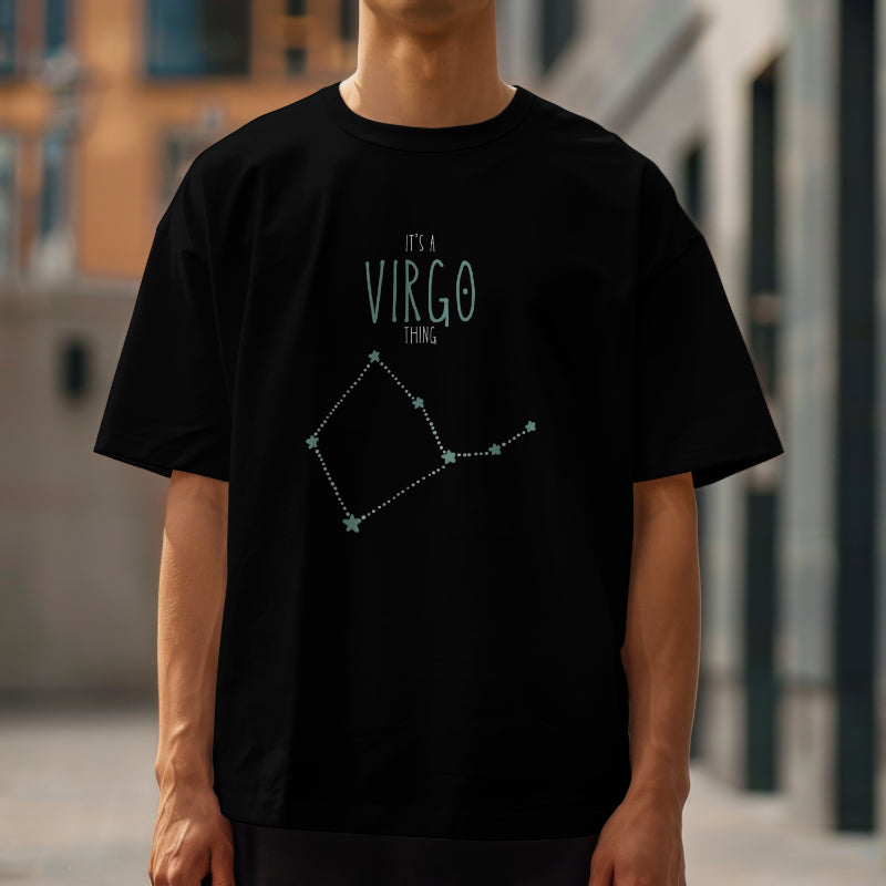 Virgo – The Sacred Perfectionist (Black Zodiac Series – Unisex/Oversized T-Shirt)
