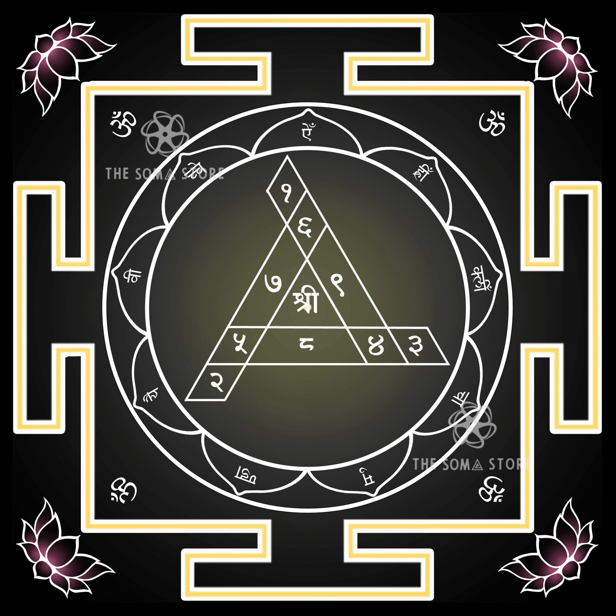 Durga Yantra Collection - Five Sacred Forms of the Invincible Goddess, Complete Mantra Armor & the Divine Feminine Force That Protects All (14 × 14 in Poster)