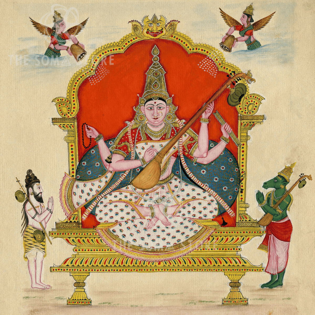 Śrī Sarasvatī - Goddess of Knowledge, Music & Wisdom (14 × 14″ Poster)