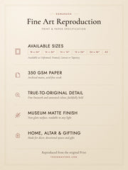 Beige colour cad with all the necessary informations about posters that are live on The Soma Store Website.