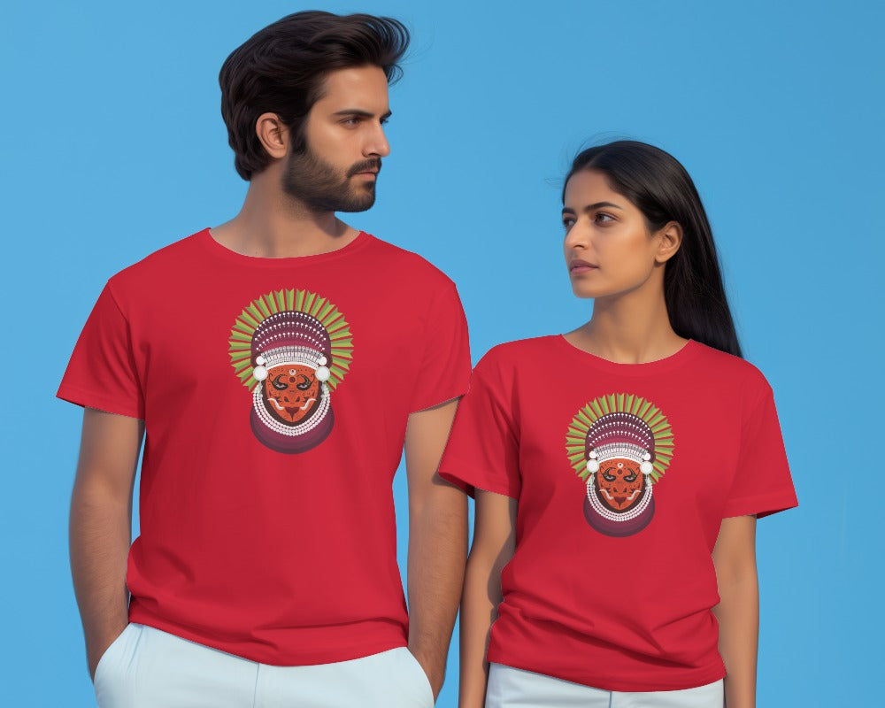 Unisex T-shirt : Theyyam Mask Print