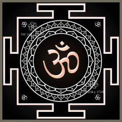 Varnmala Yantra – The Garland of 52 Sacred Letters Around the Primordial OM (14 × 14 in Poster)